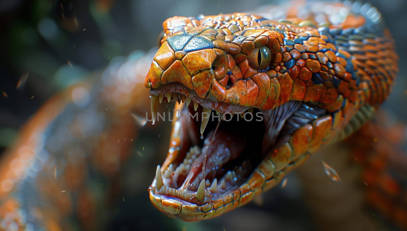 Close up of an American crocodile with its jaw open, showcasing its sharp teeth by richwolf