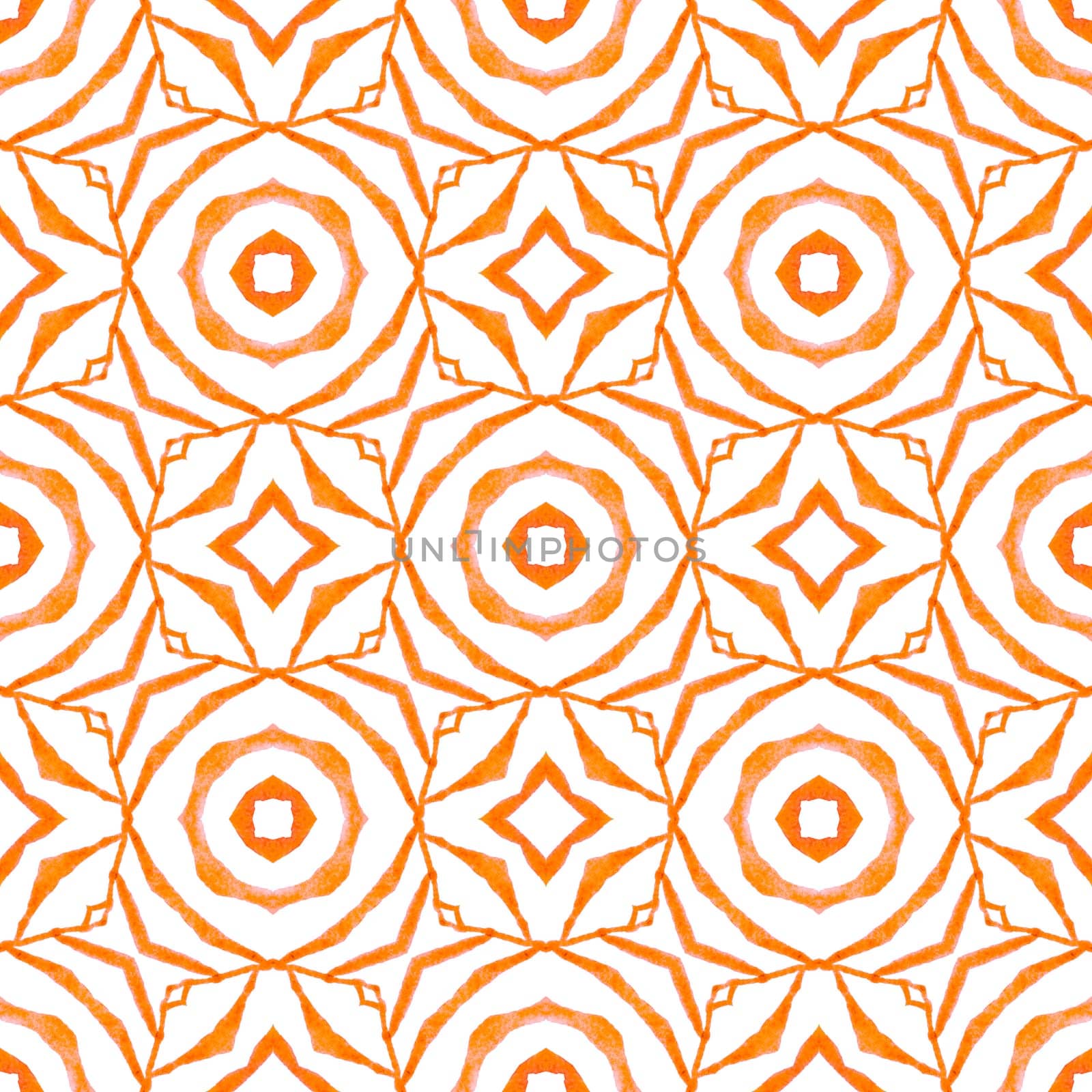 Exotic seamless pattern. Orange delicate boho by beginagain