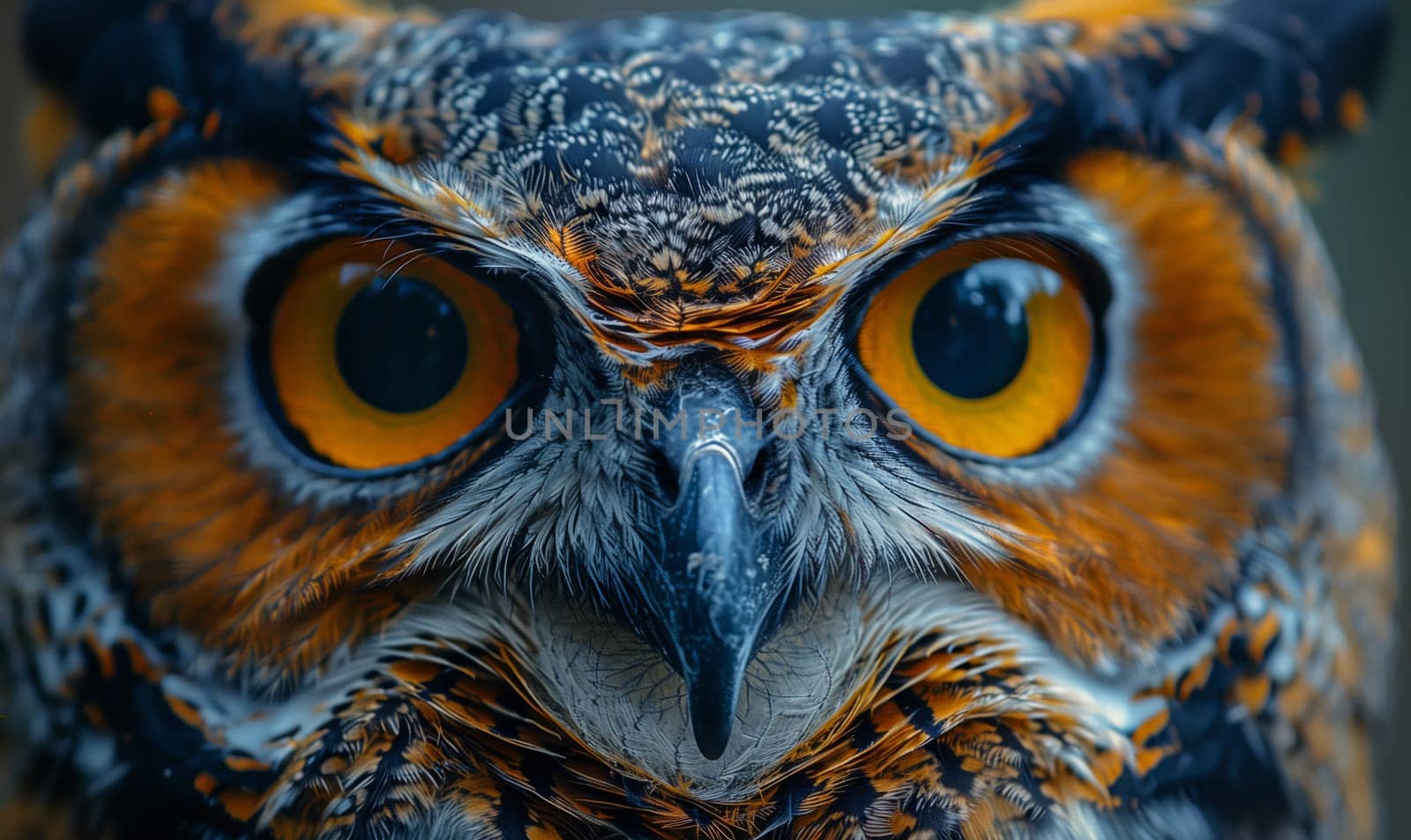 Closeup of an Eastern Screech Owls face with large yellow eyes by richwolf