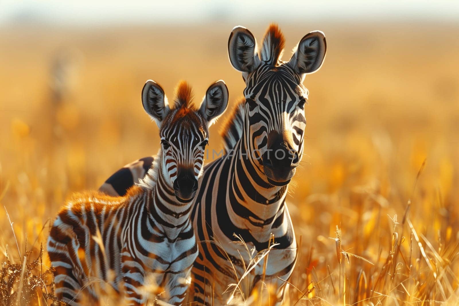 Two zebras photographed in a grassy ecoregion field by richwolf