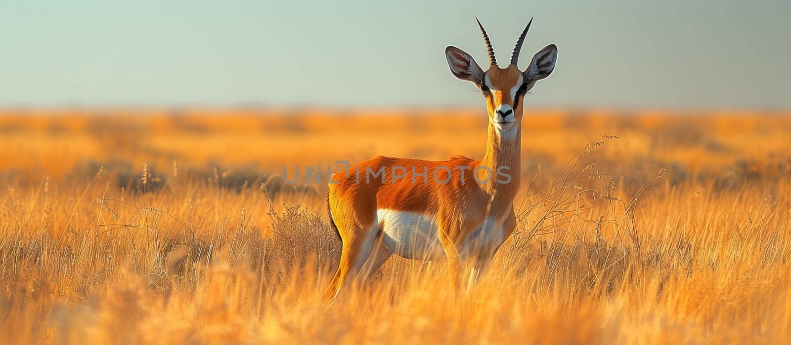 A deer stands in a grassy meadow, gazing at the camera by richwolf