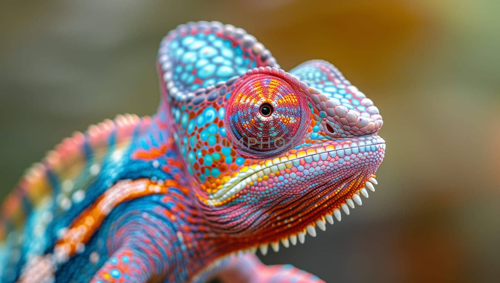 A vibrant electric blue lizard, resembling a dragon lizard, is perched on a branch, making eye contact with the camera in a captivating closeup shot