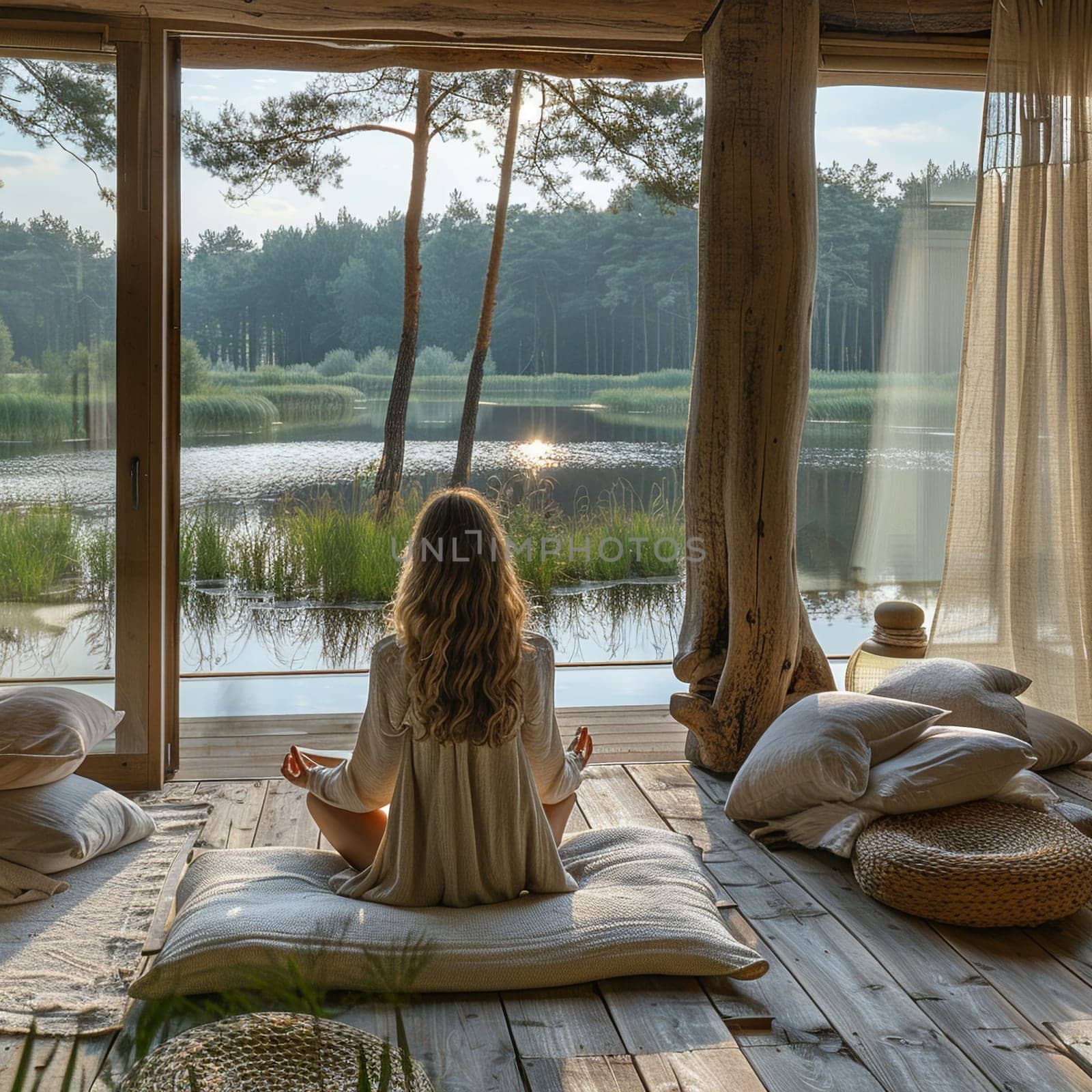 Peaceful Yoga Retreat in Nature with Soft Edges of Serenity by Benzoix