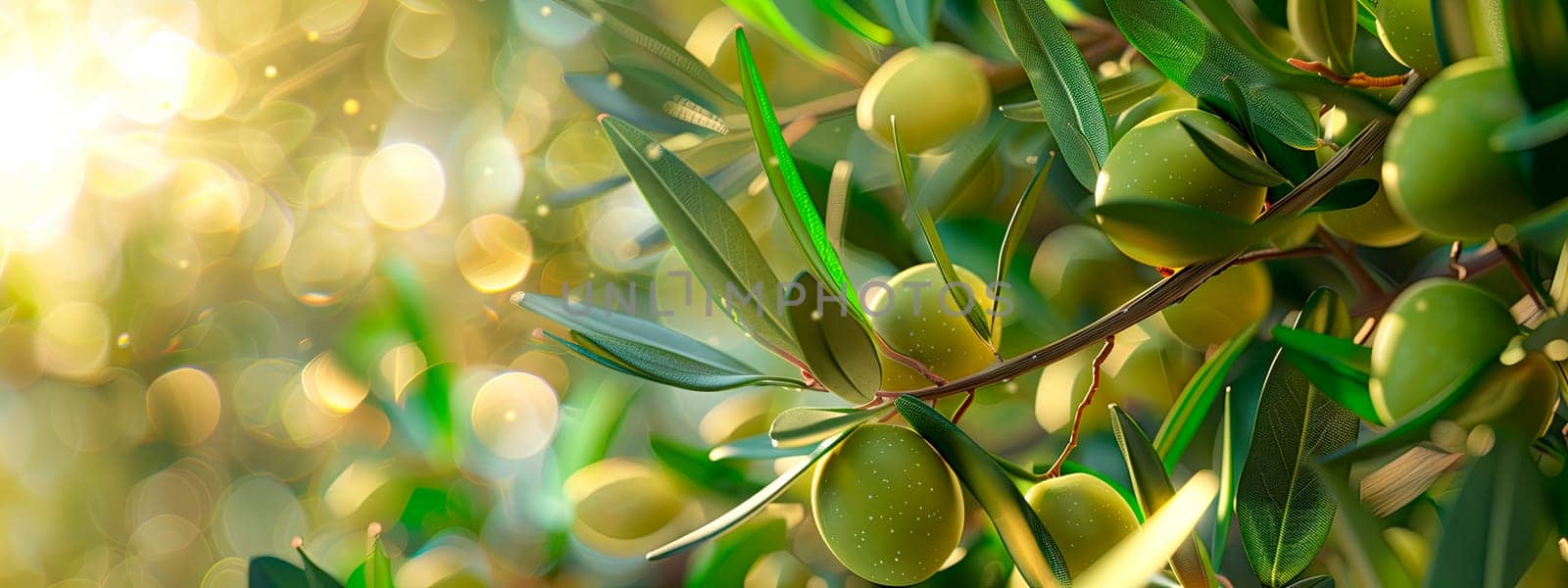 olives on a branch in the garden. selective focus. by yanadjana