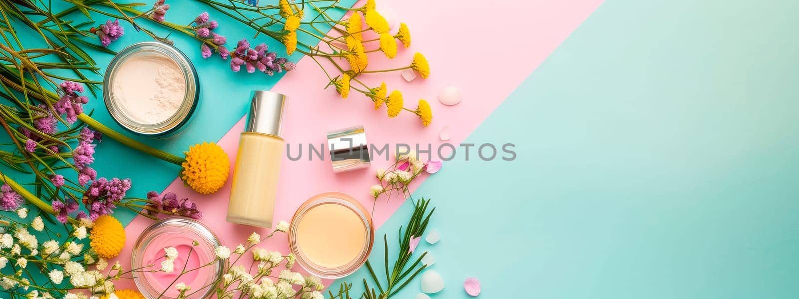 a lot of different cosmetics. selective focus. by yanadjana