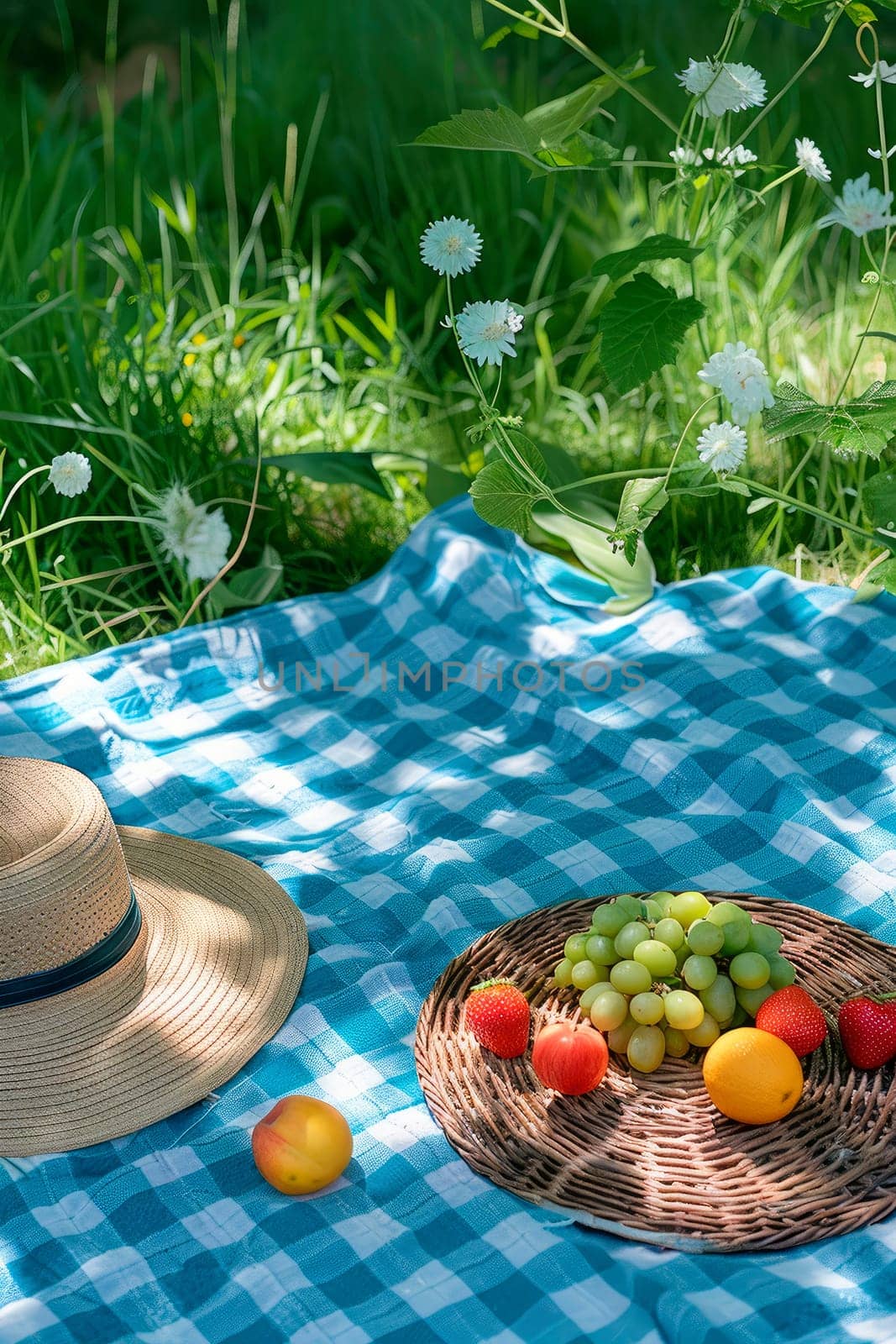 picnic with fruit in the park. selective focus. by yanadjana