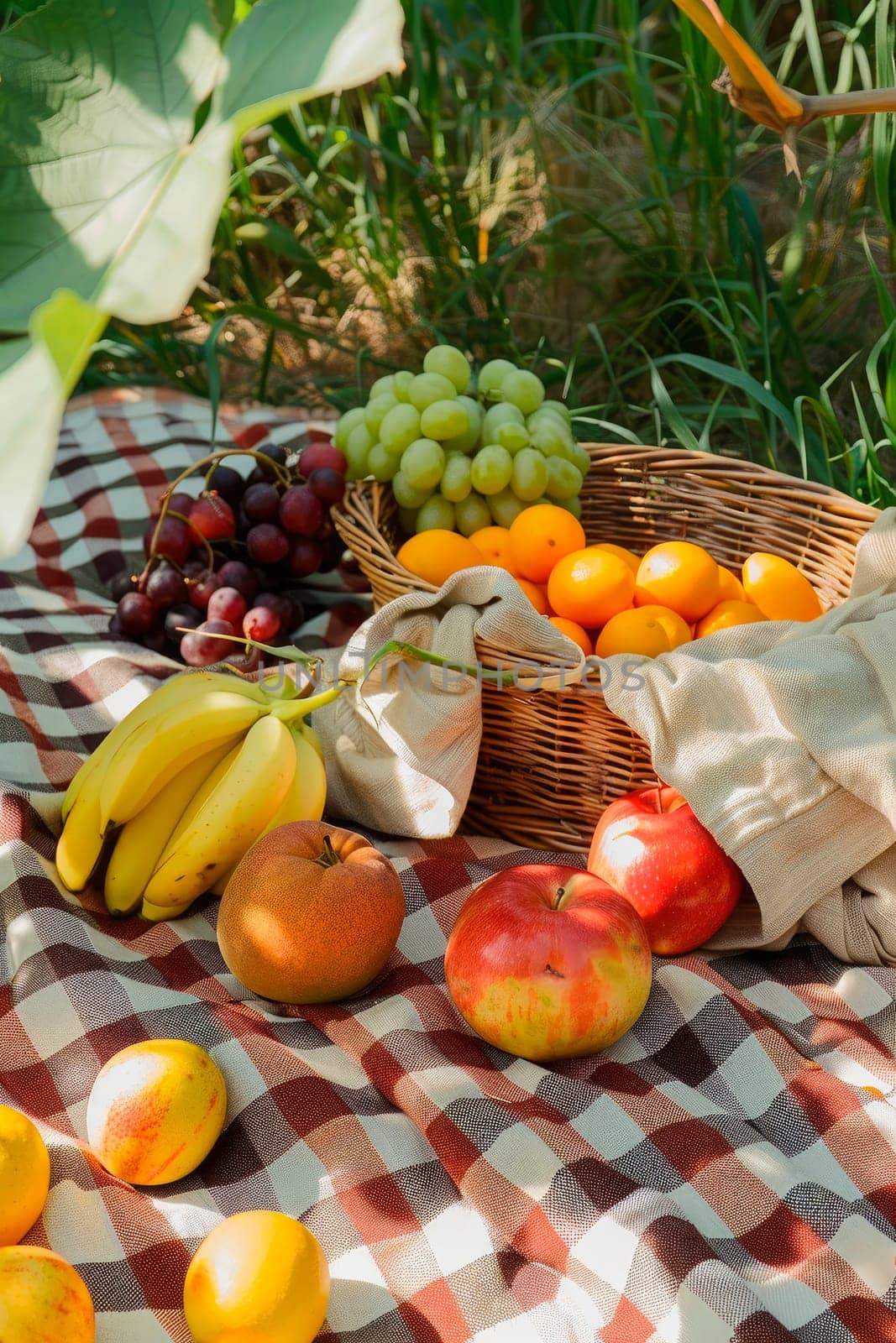 picnic with fruit in the park. selective focus. food.