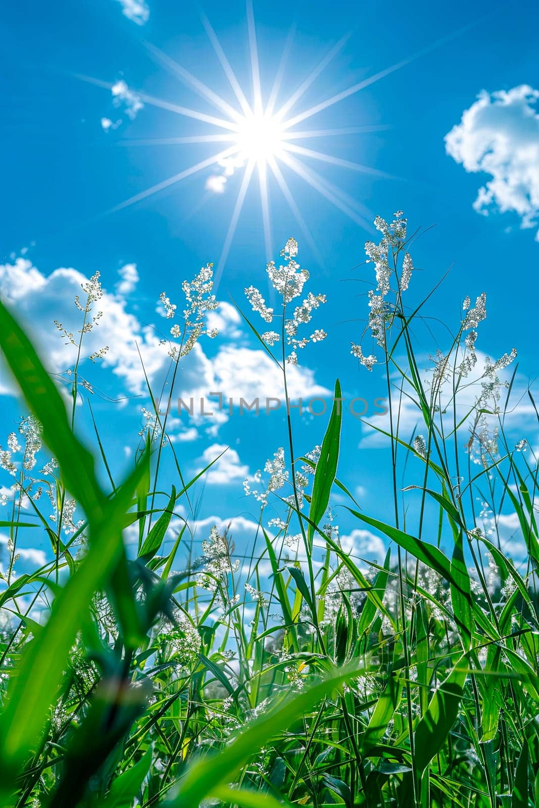 grass against the sky. selective focus. nature.