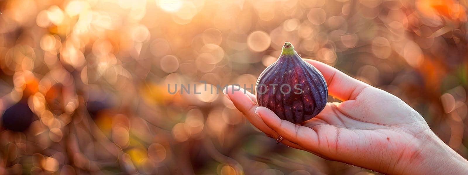 figs in hands in the garden. selective focus. by yanadjana