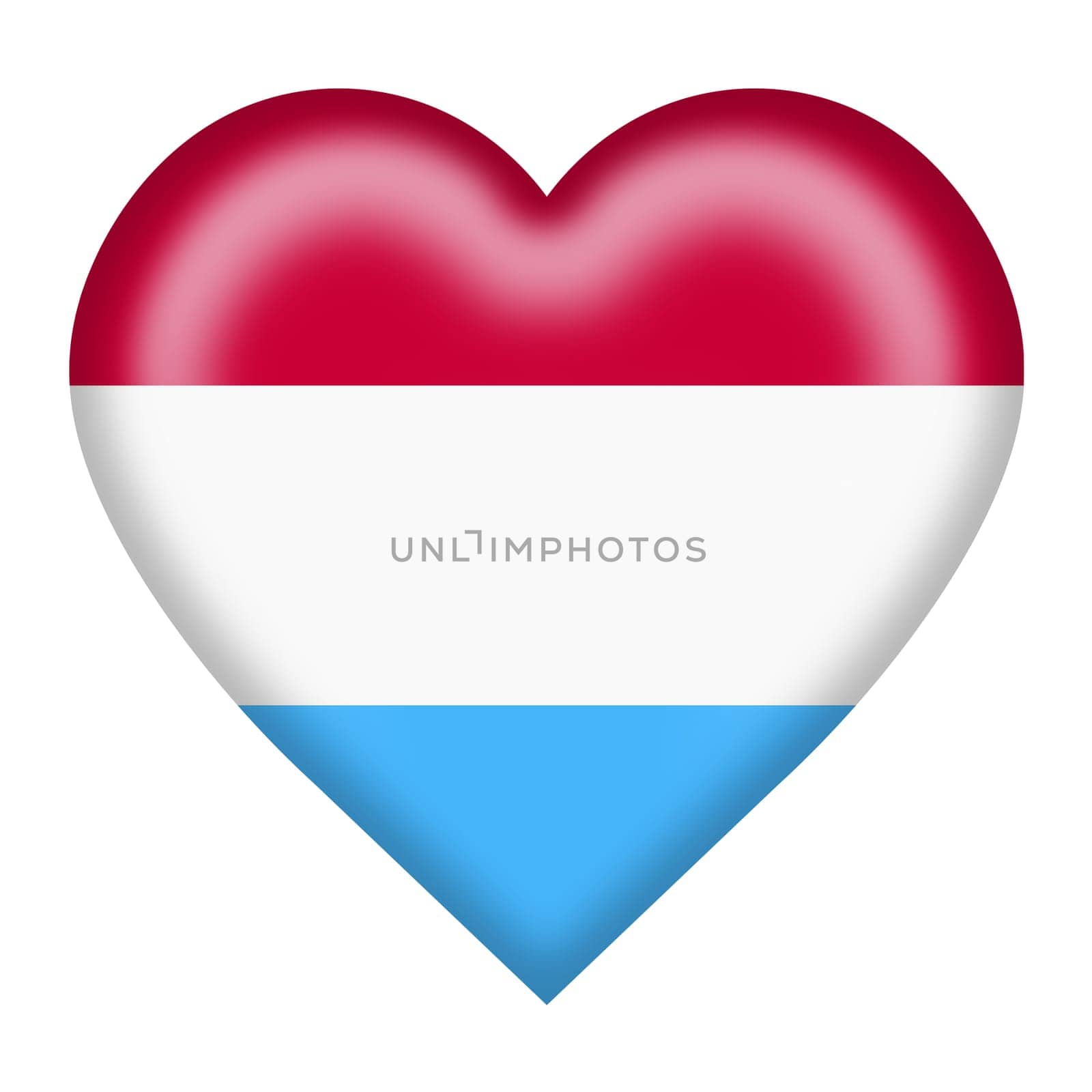 Luxembourg flag heart button with clipping path by VivacityImages