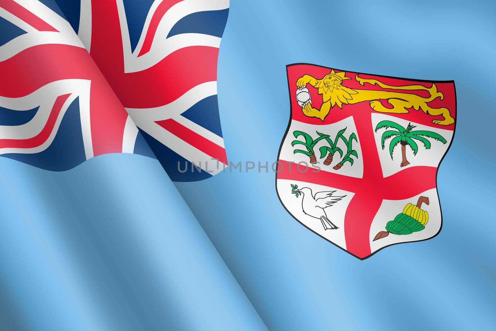 Fiji waving flag 3d illustration wind ripple by VivacityImages