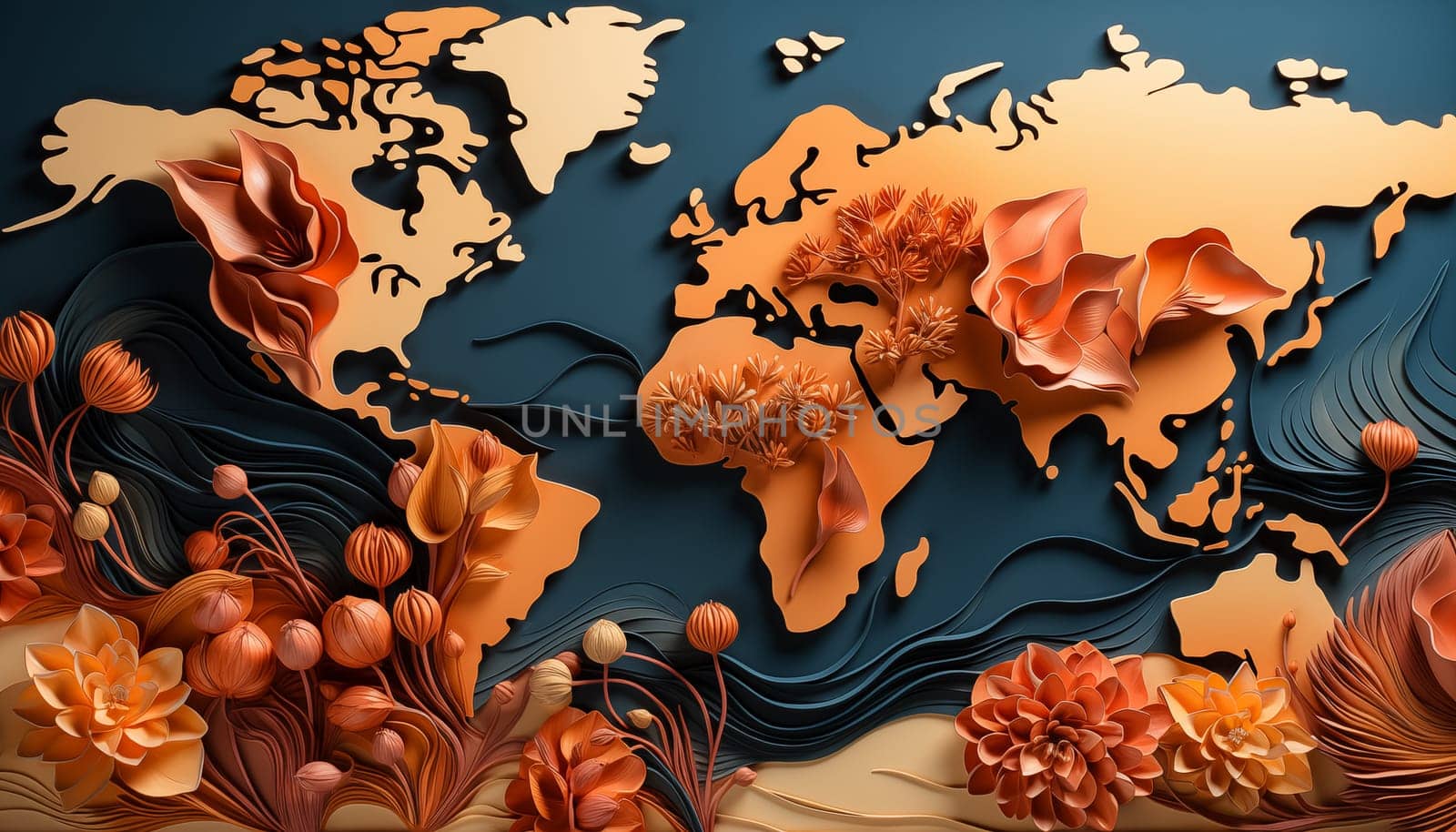 World map - abstract background by Nadtochiy