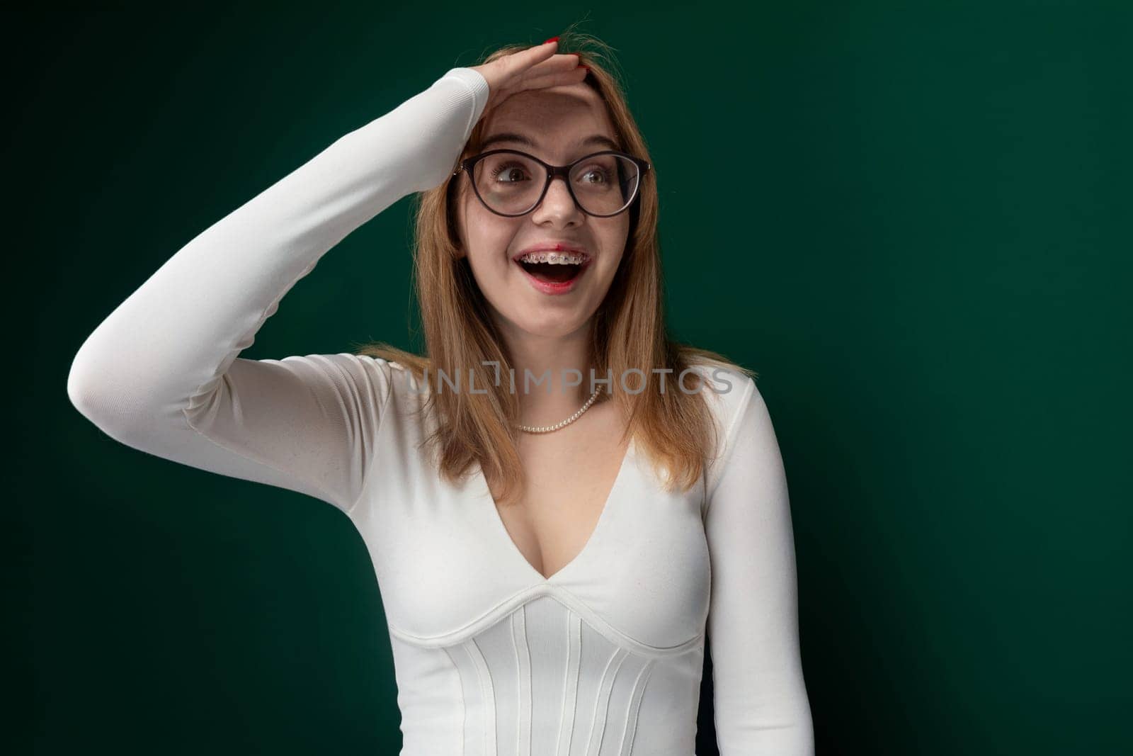 Woman Wearing Glasses and White Shirt by TRMK