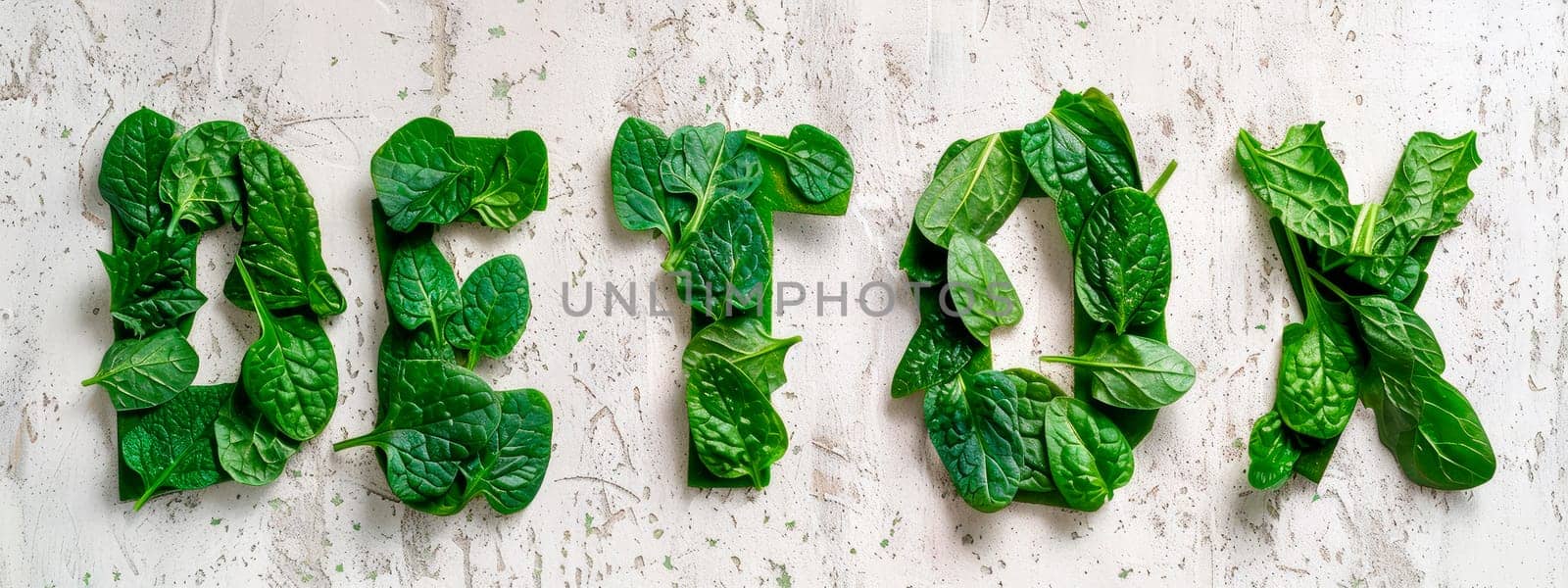 words detox from vegetables. selective focus. by yanadjana