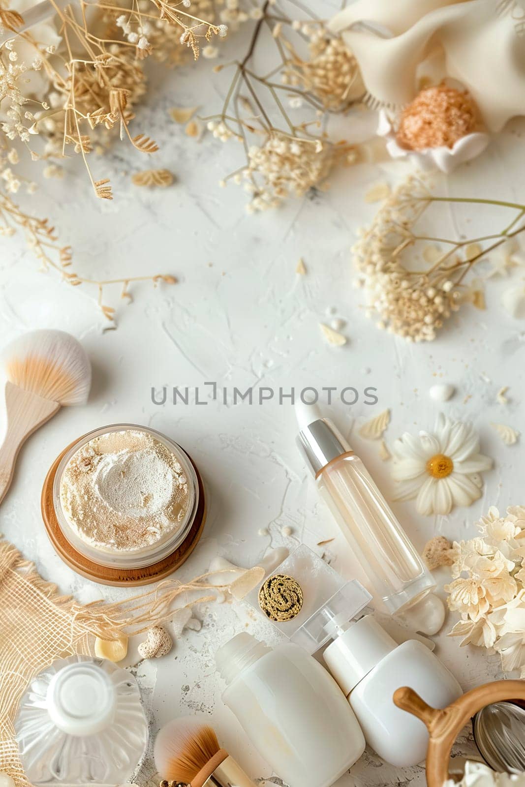 a lot of different cosmetics. selective focus. by yanadjana