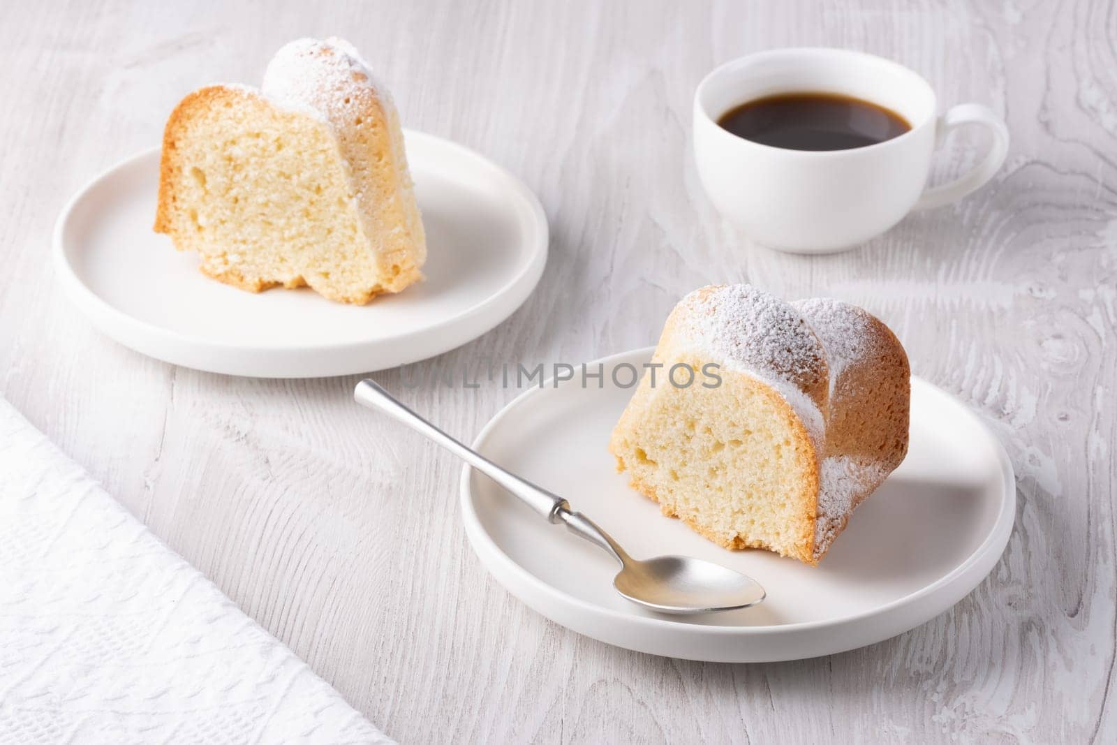 Muffin and coffee for breakfast.