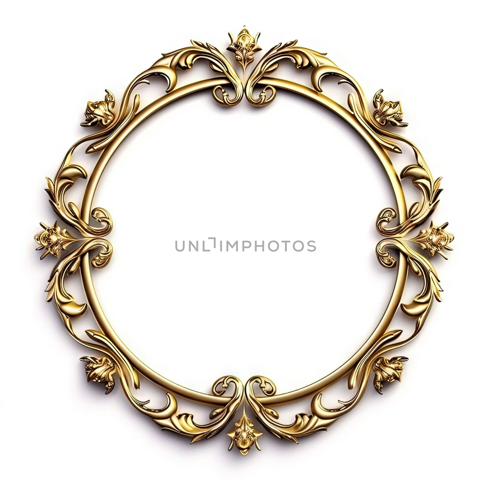 Round frame in art nouveau style with ornament. Retro frame with fairytale and magic decoration. Generated AI. by SwillKch