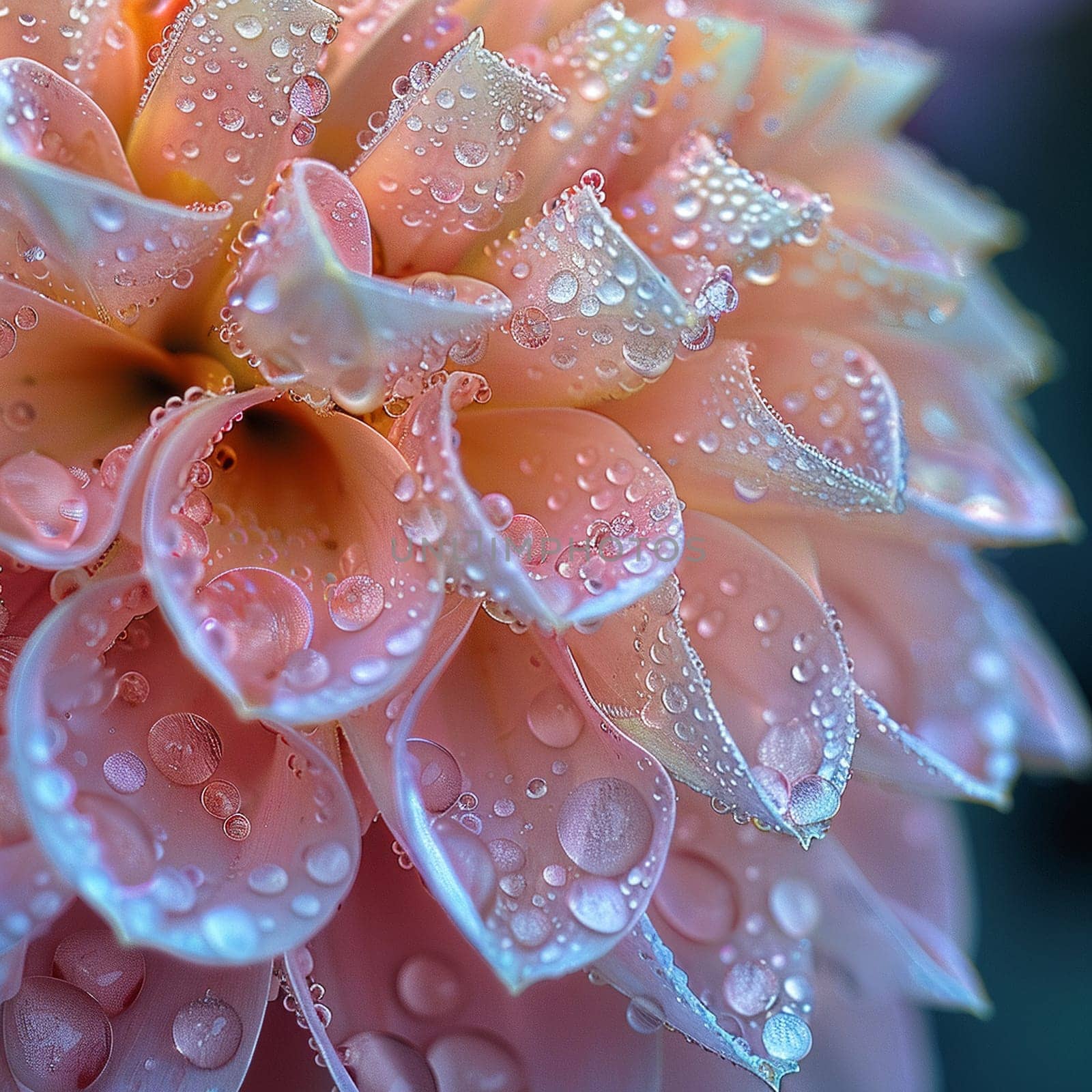 Delicate flower petals close-up with dew by Benzoix