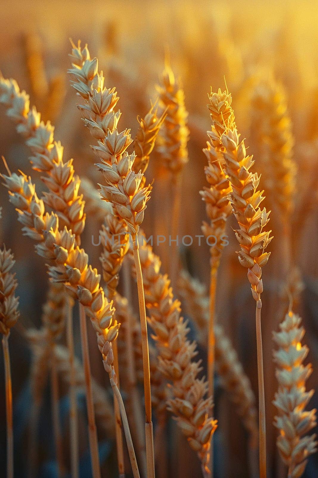 Golden wheat field swaying in the breeze by Benzoix