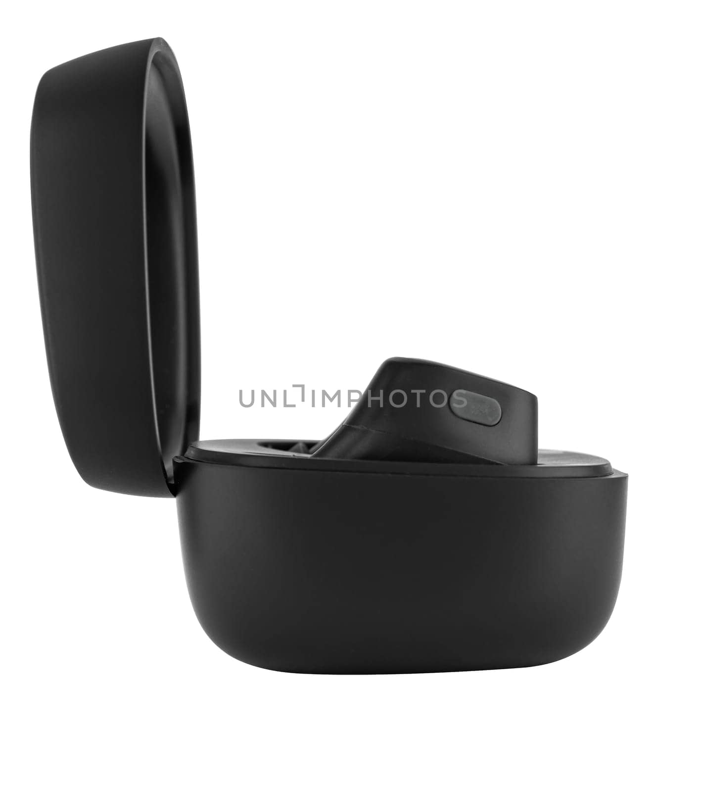 Wireless acoustic headphones, phone accessory, on white background in isolation