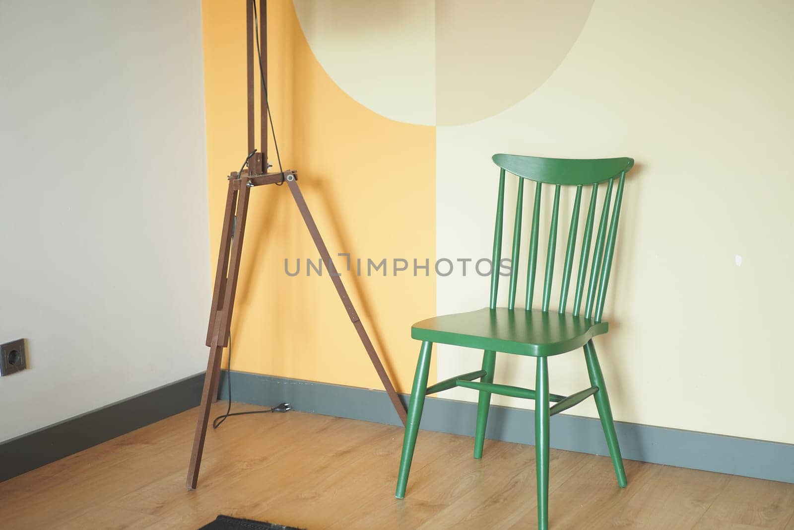 green chair in a room with copy space. by towfiq007