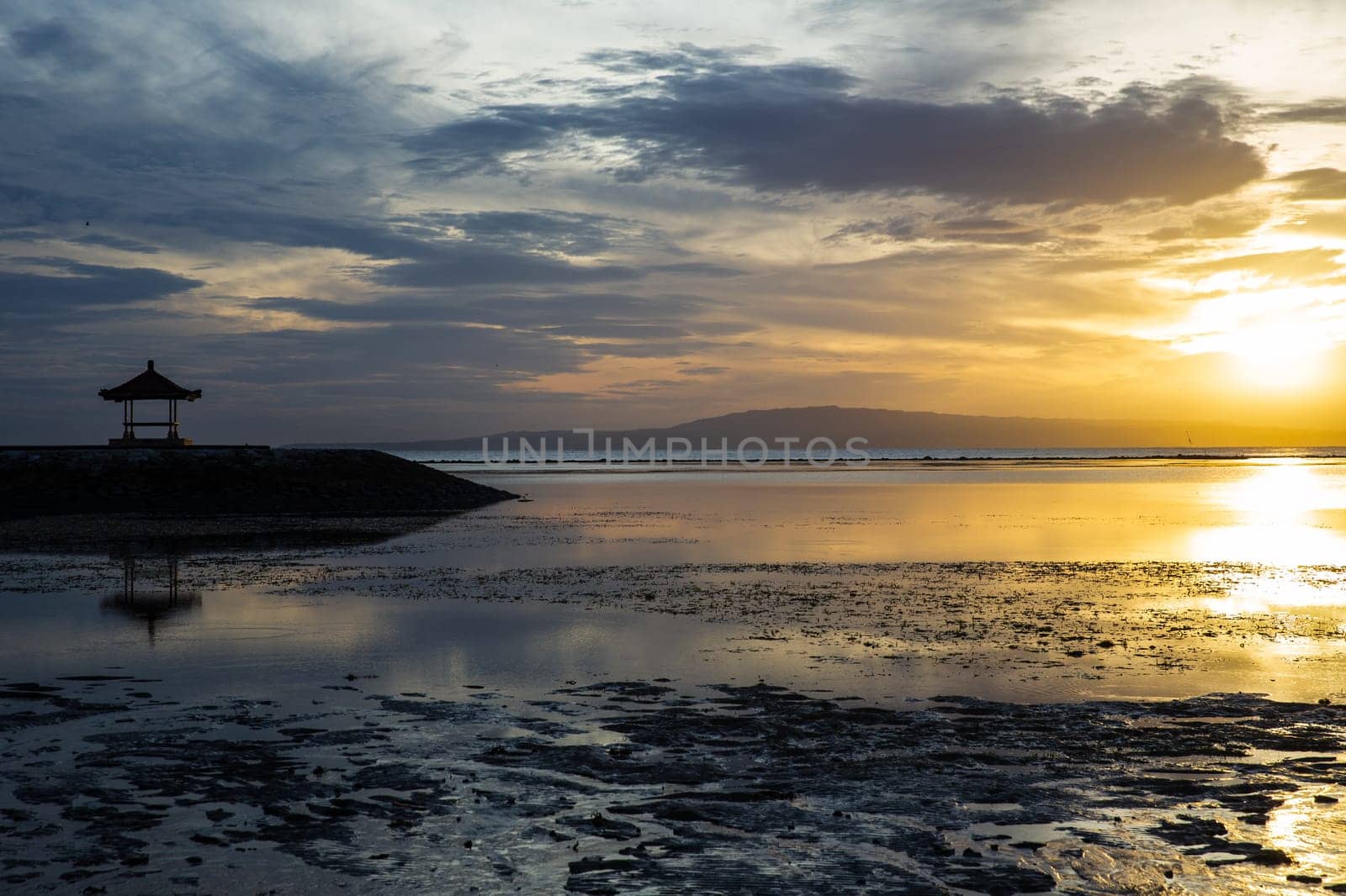 Sunrise in Bali with a Balinese Pavilion
