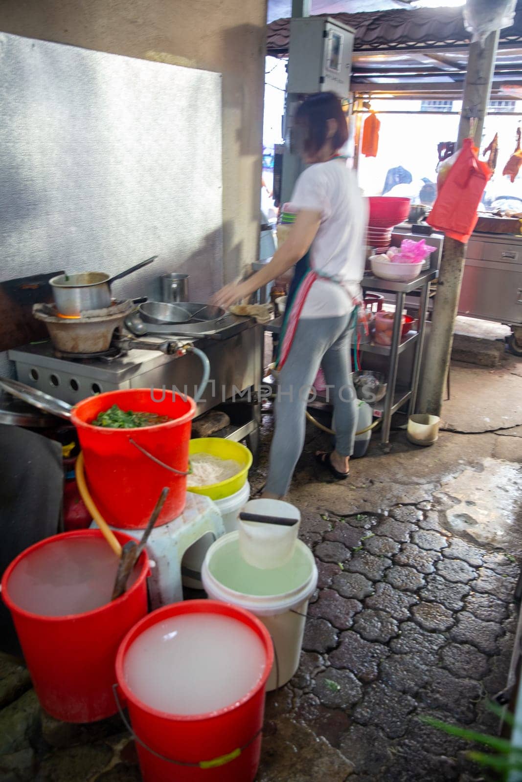 Cooking Asian Food in the Back Alley