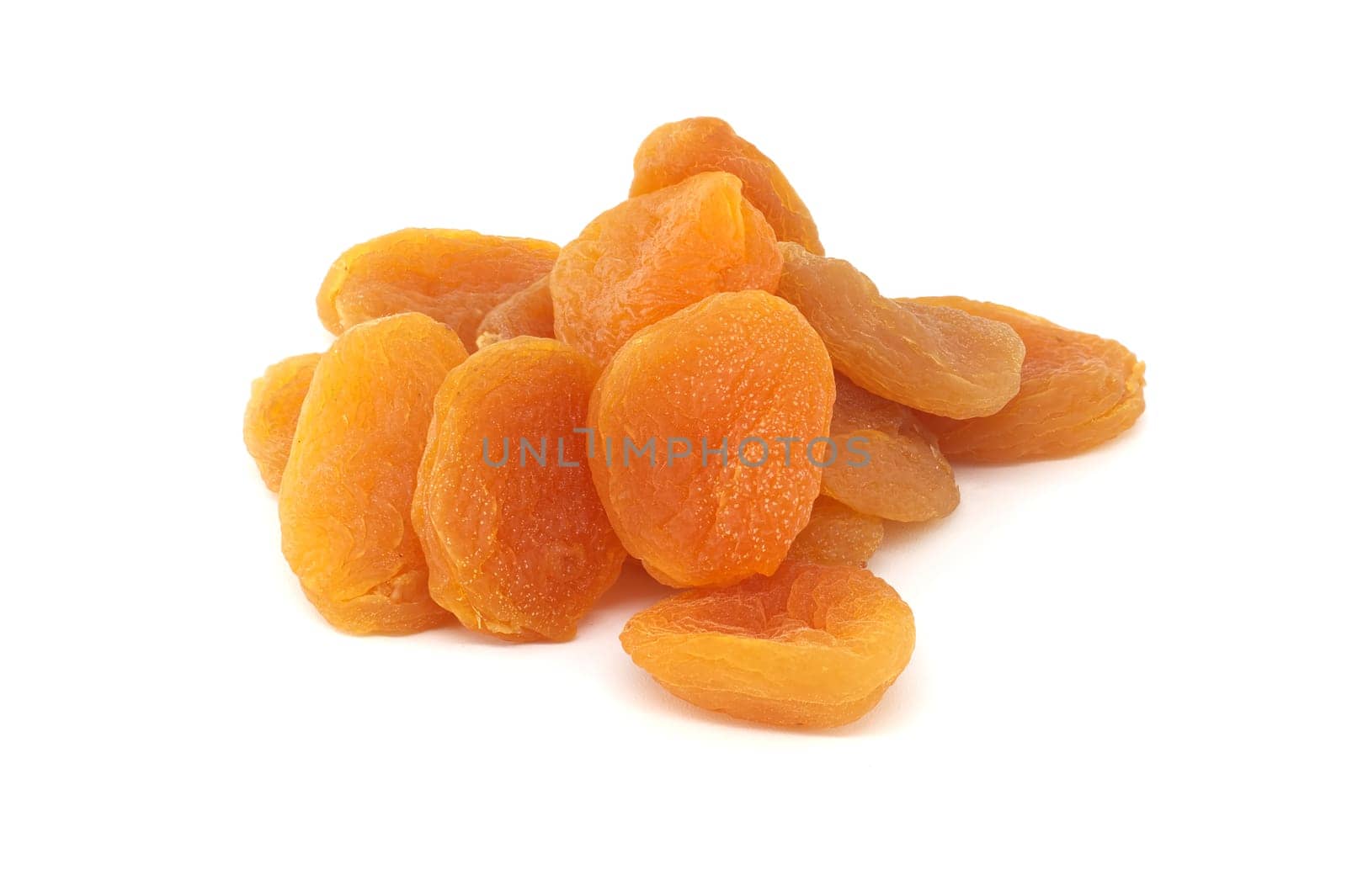 Dried apricots fruits isolated on white background by NetPix