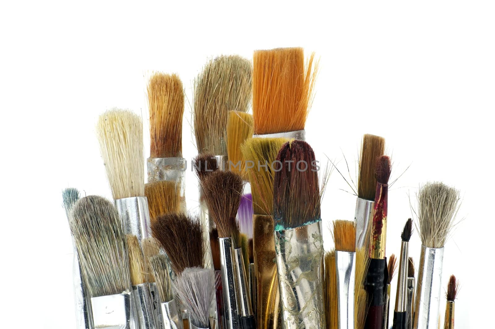Assortment of various types and sizes of paintbrushes by NetPix