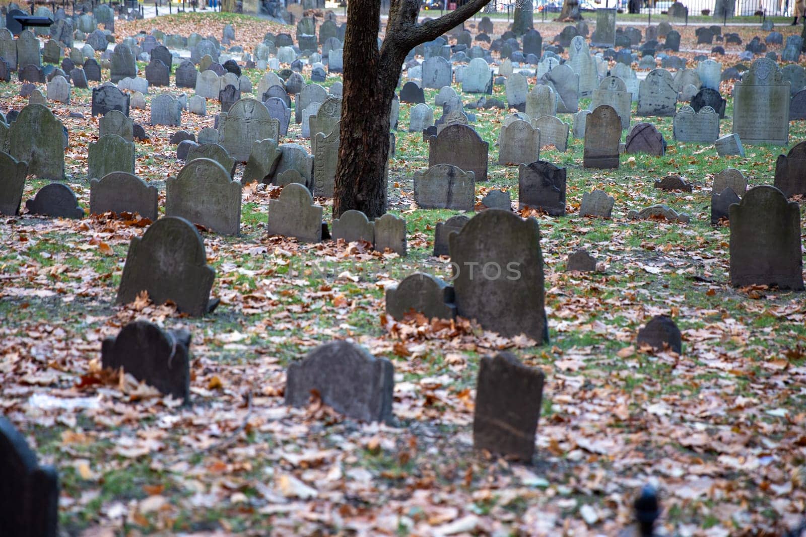 A Graveyard in downtown Boston, Massachusetts