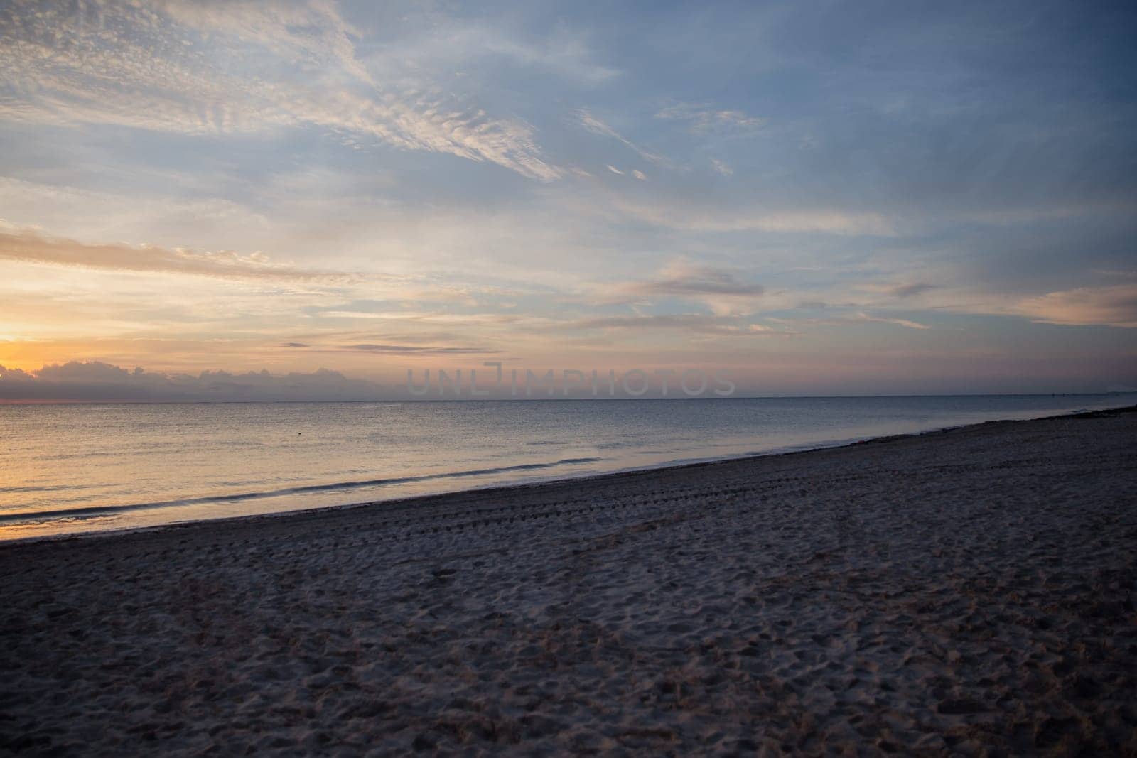 A Morning on the Beach with no people