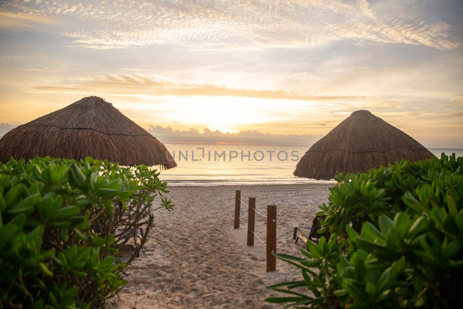 Entrance to private beach in Cancun Mexico
