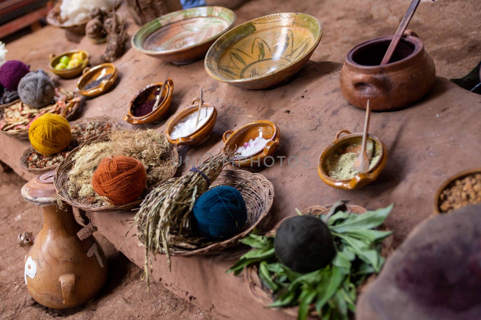 Peruvian wool thats been dyed showing the ingredients