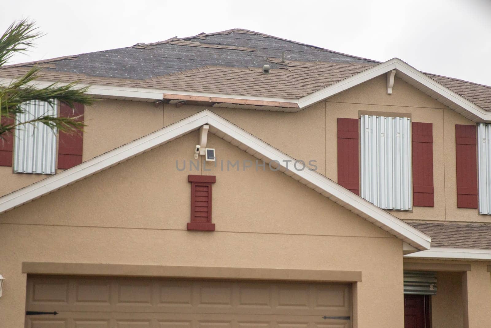 Suburban damage from Hurricane Ian