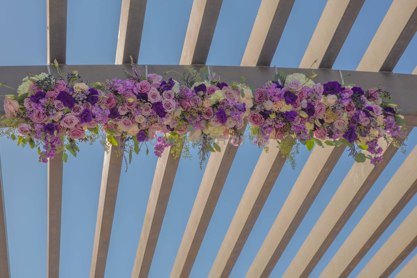 Floral Arrangement in a Gazebo for a wedding