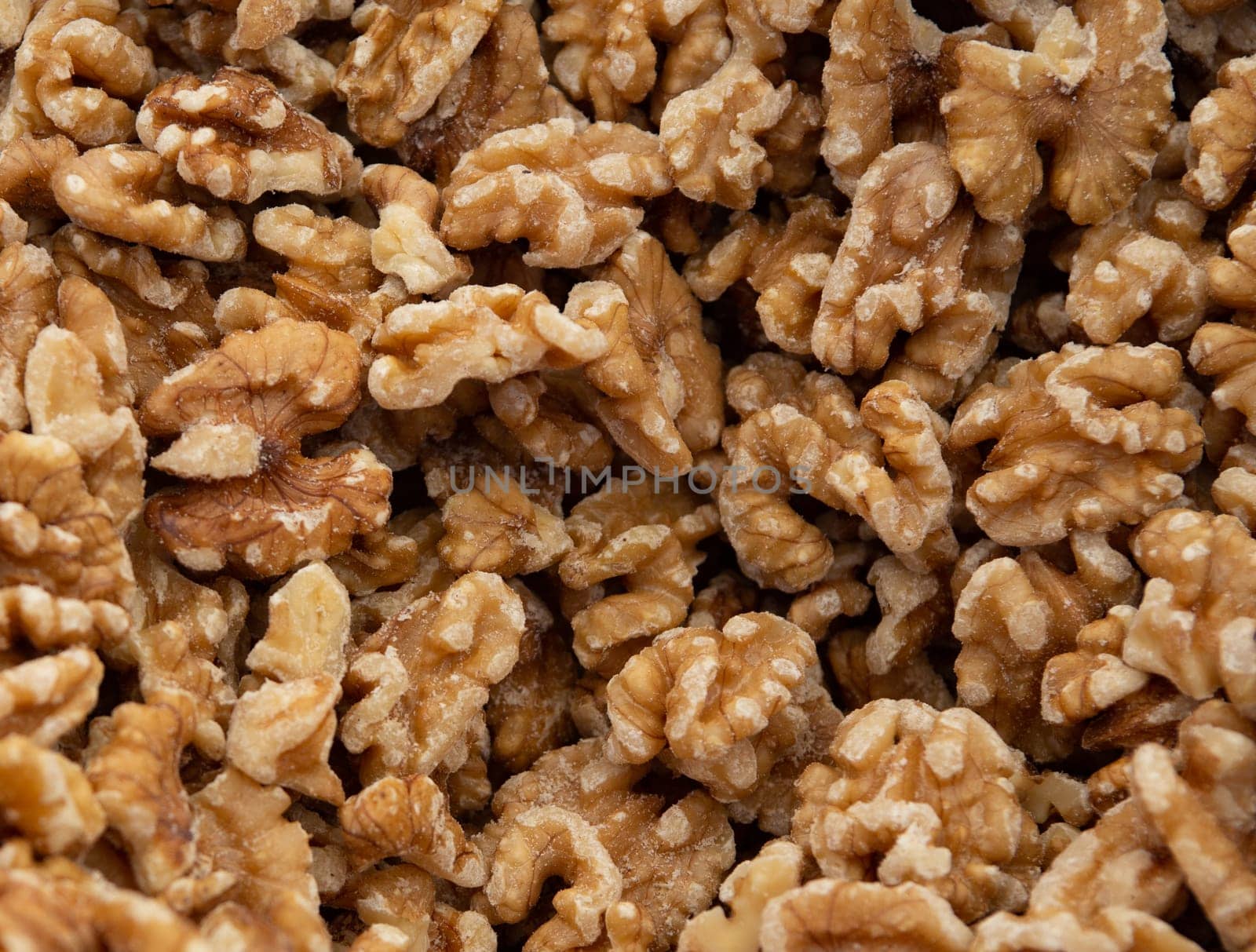 Close up Background of walnuts at a merket