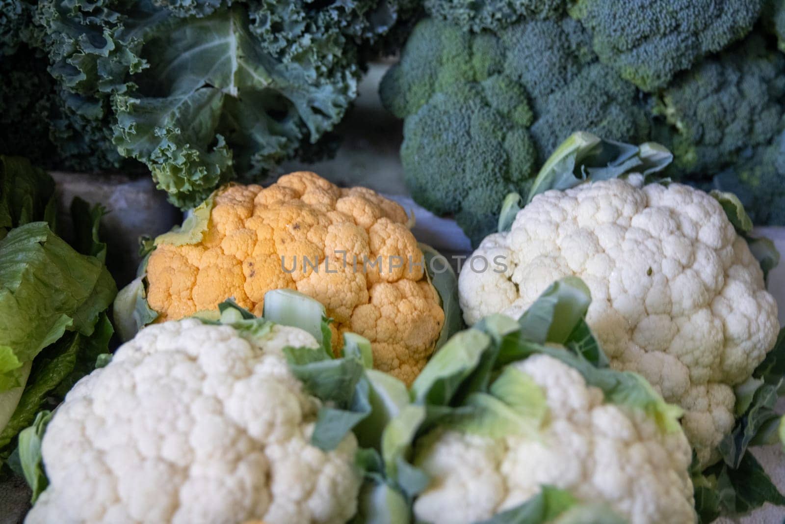 Batch of Organically grown cauliflowers