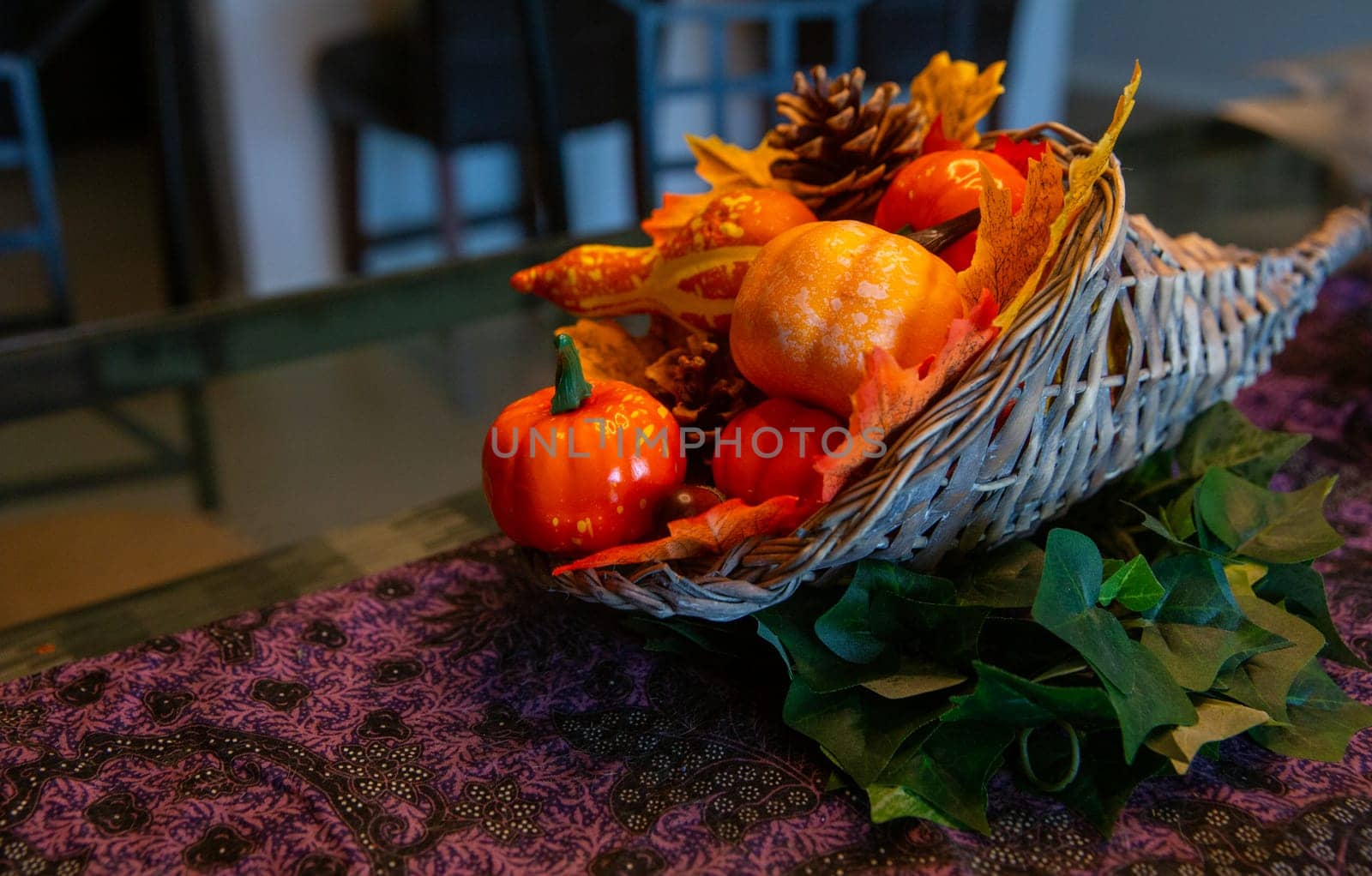 Thanksgiving Centerpiece on a Table for the fall