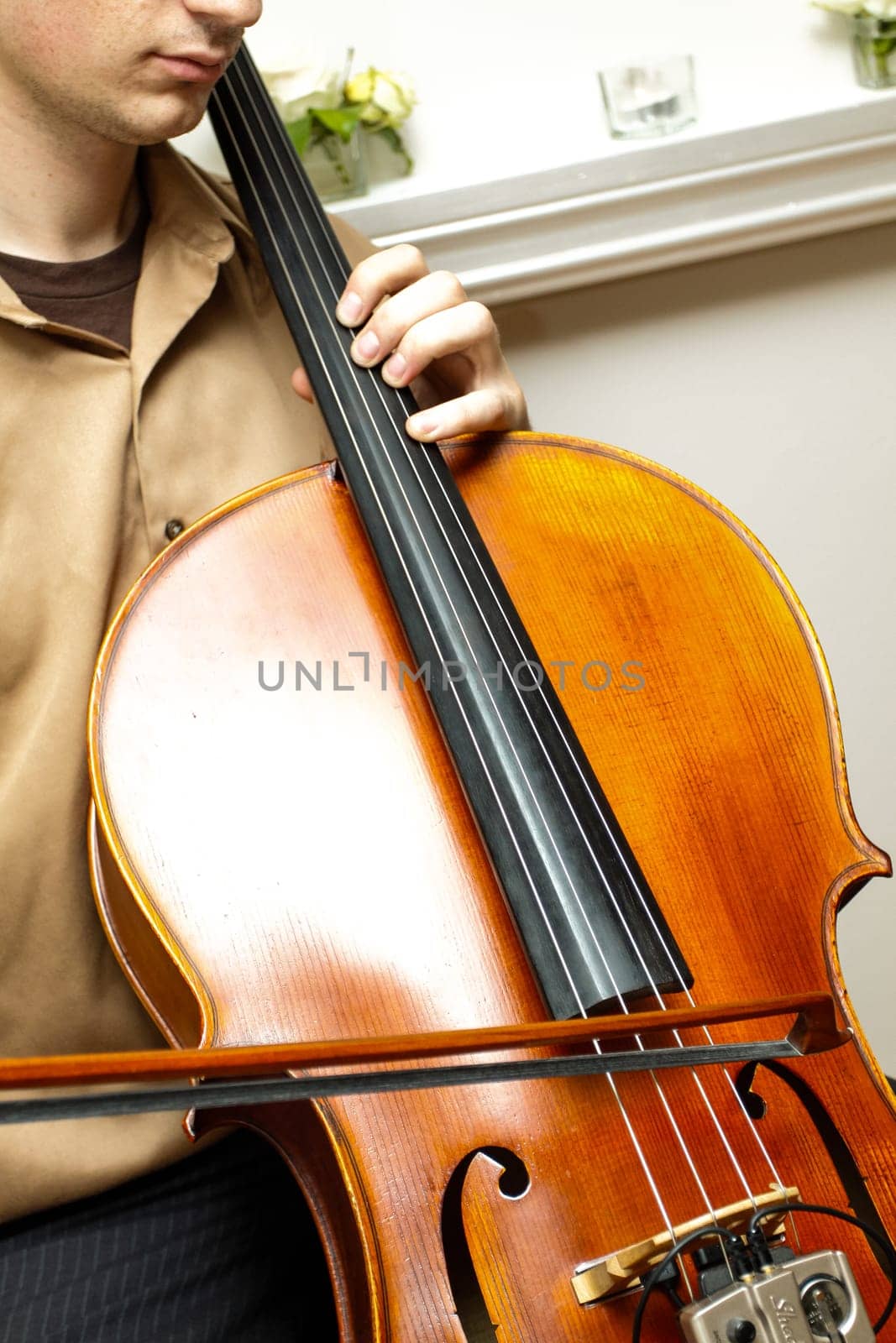 Artisan musician with a Chello for a wedding
