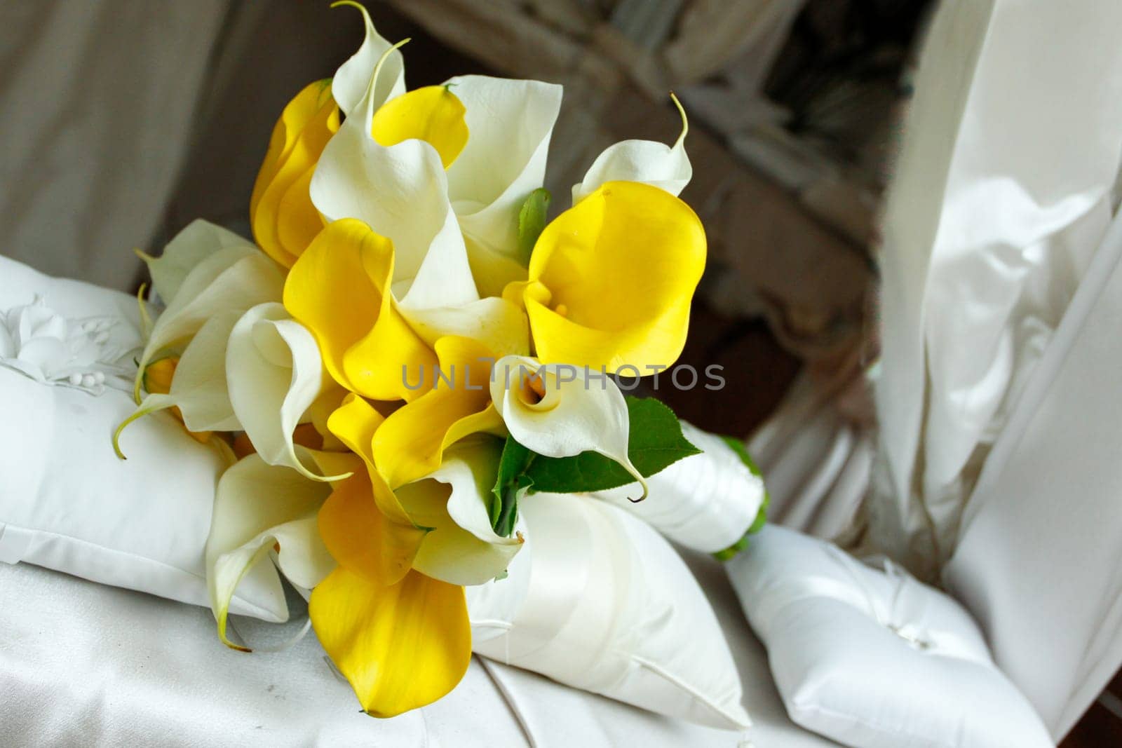 Calla Lily Bouquet in an indoor gazebo