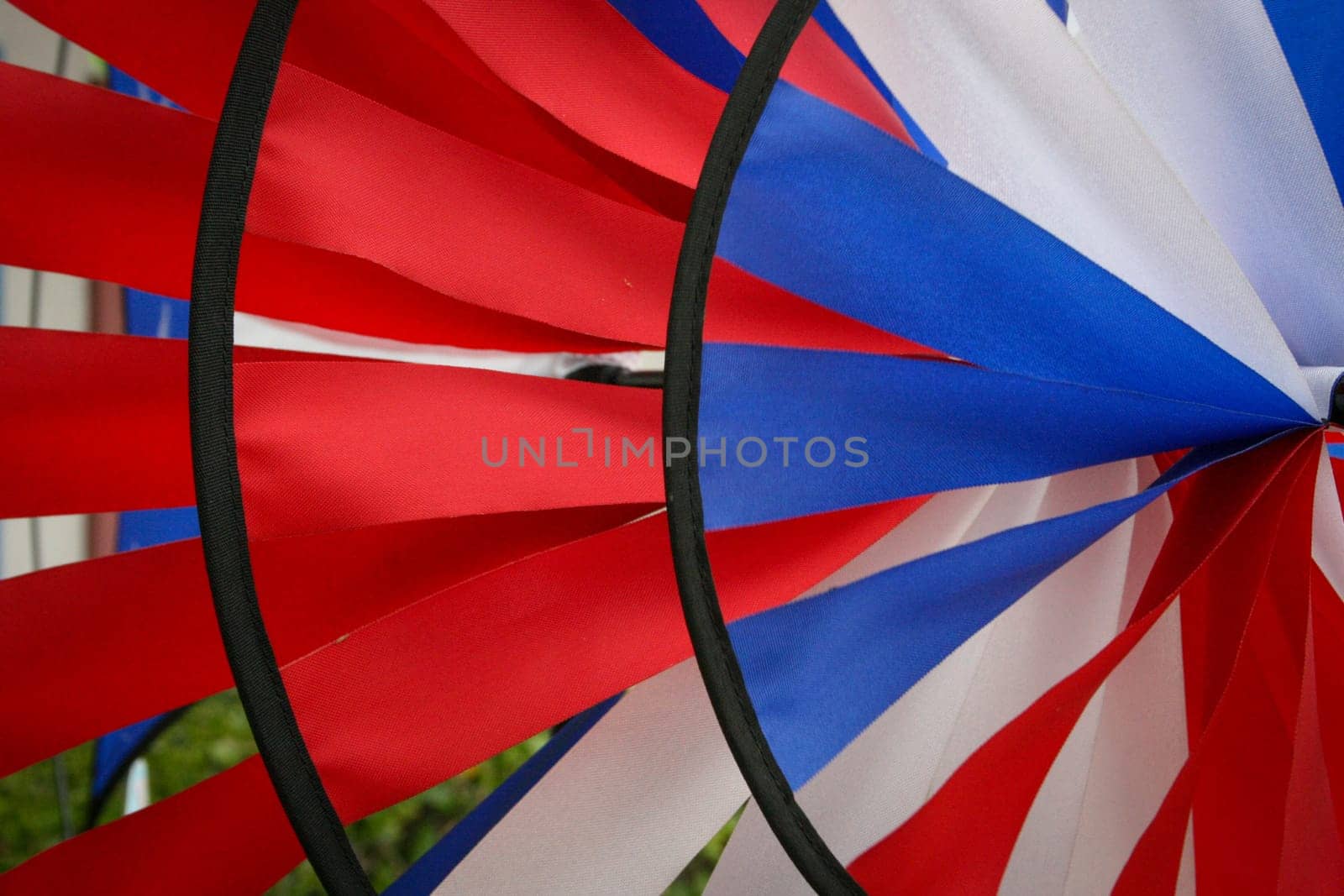 Red White and Blue Pin Wheel  on display