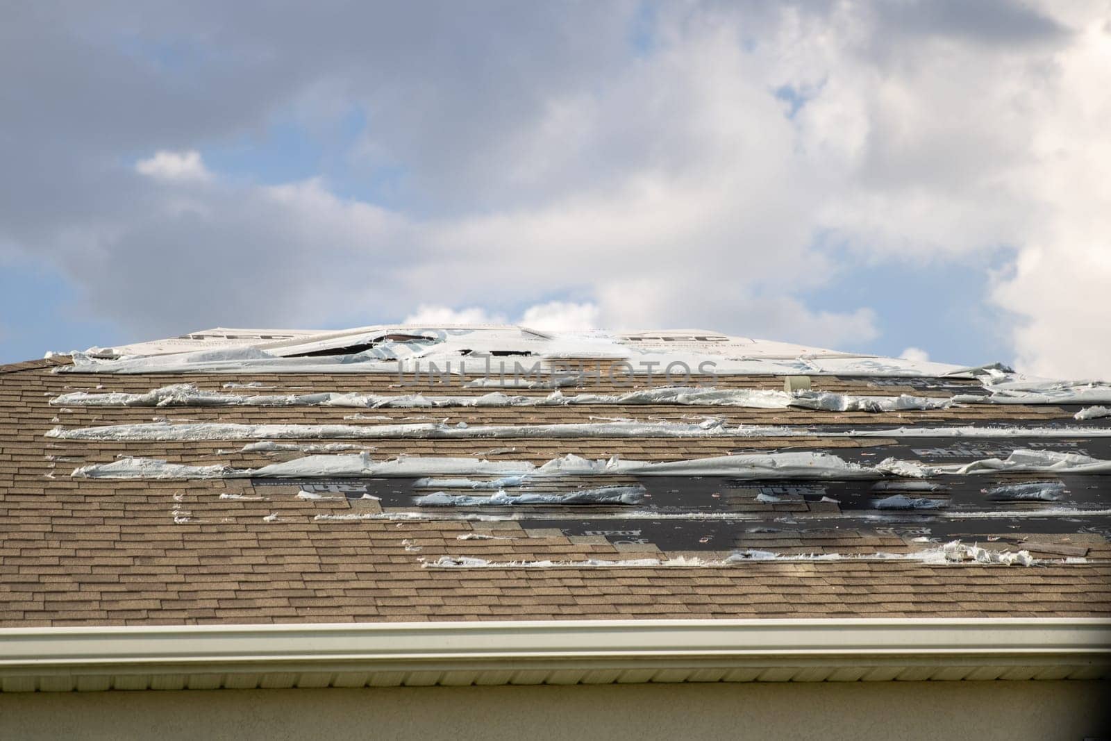 Not fixed Damaged roof from hurricane Ian