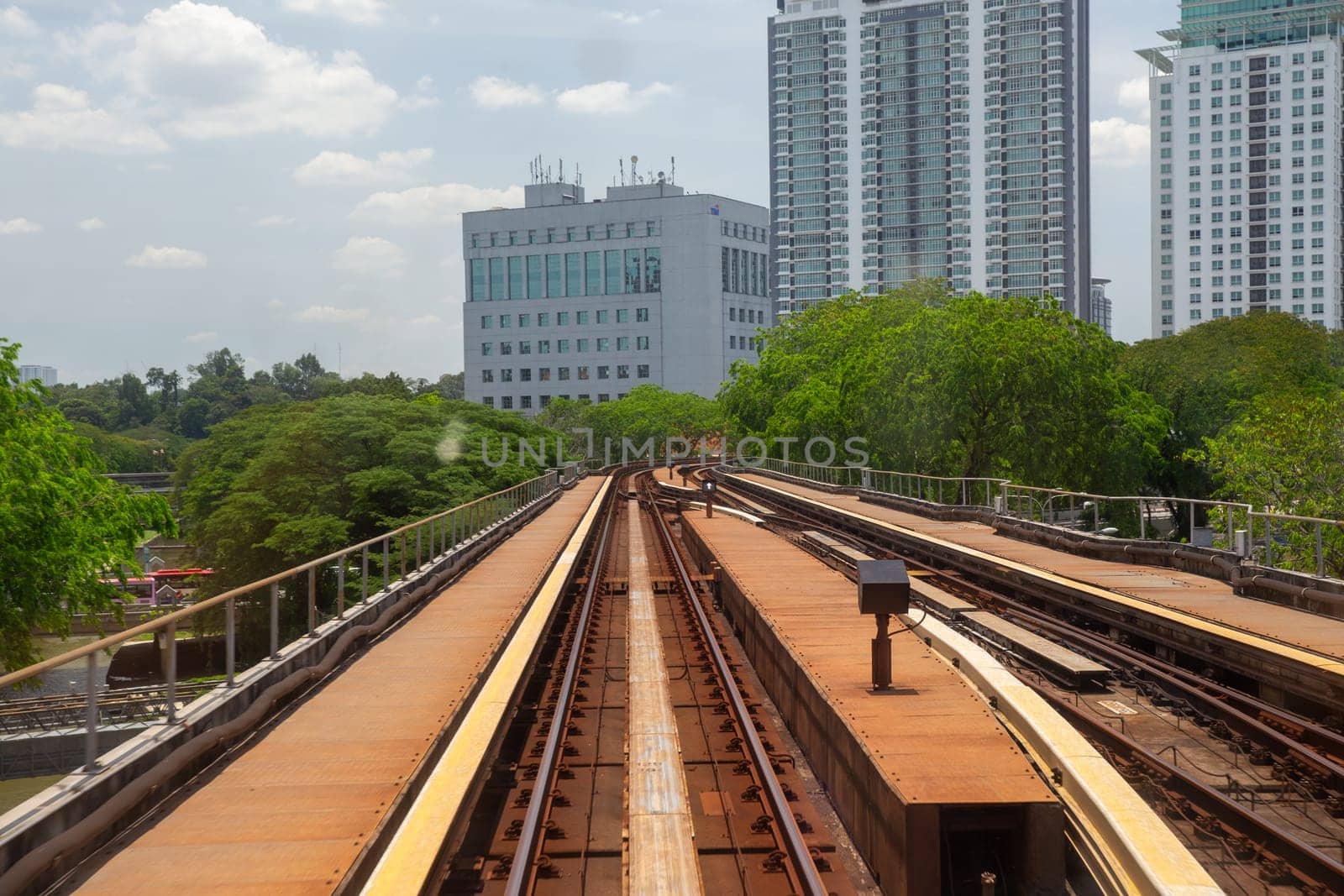 Light rail tracks in Kuala Lumpur, Malaysia