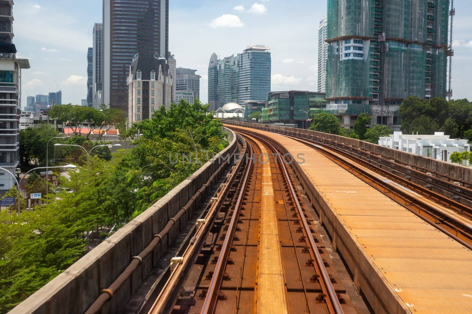 Tracks on a light rail for commuting