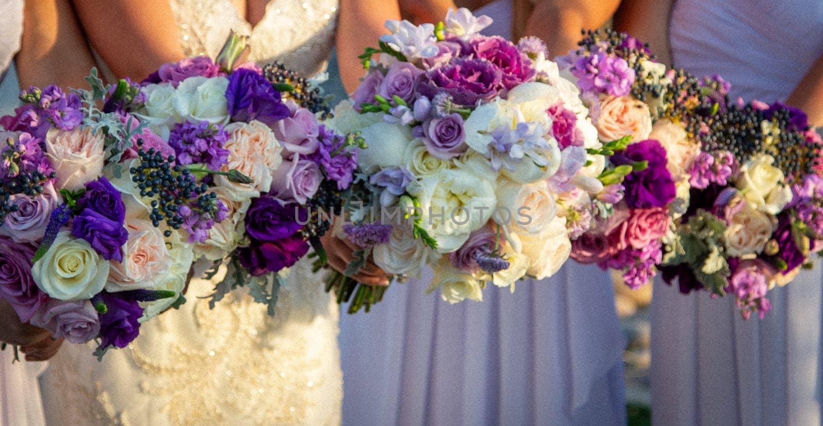 Bridemaids with Bouquets ready for the wedding