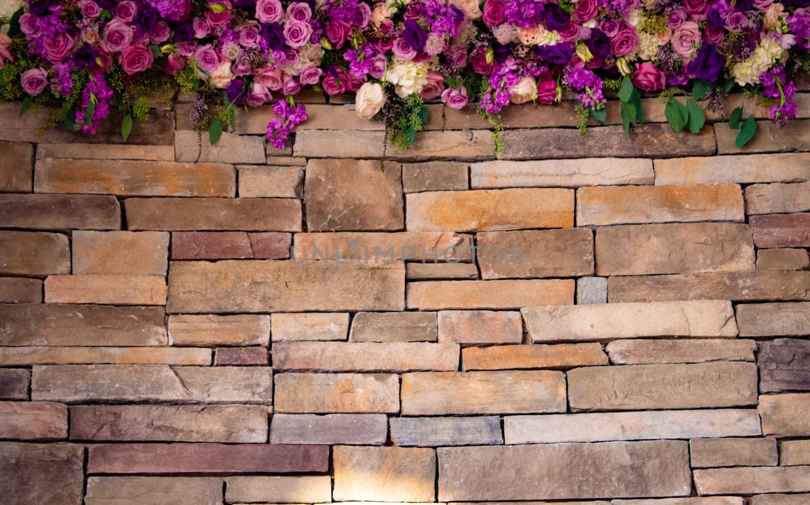 Background for a wedding venue with fresh flowers