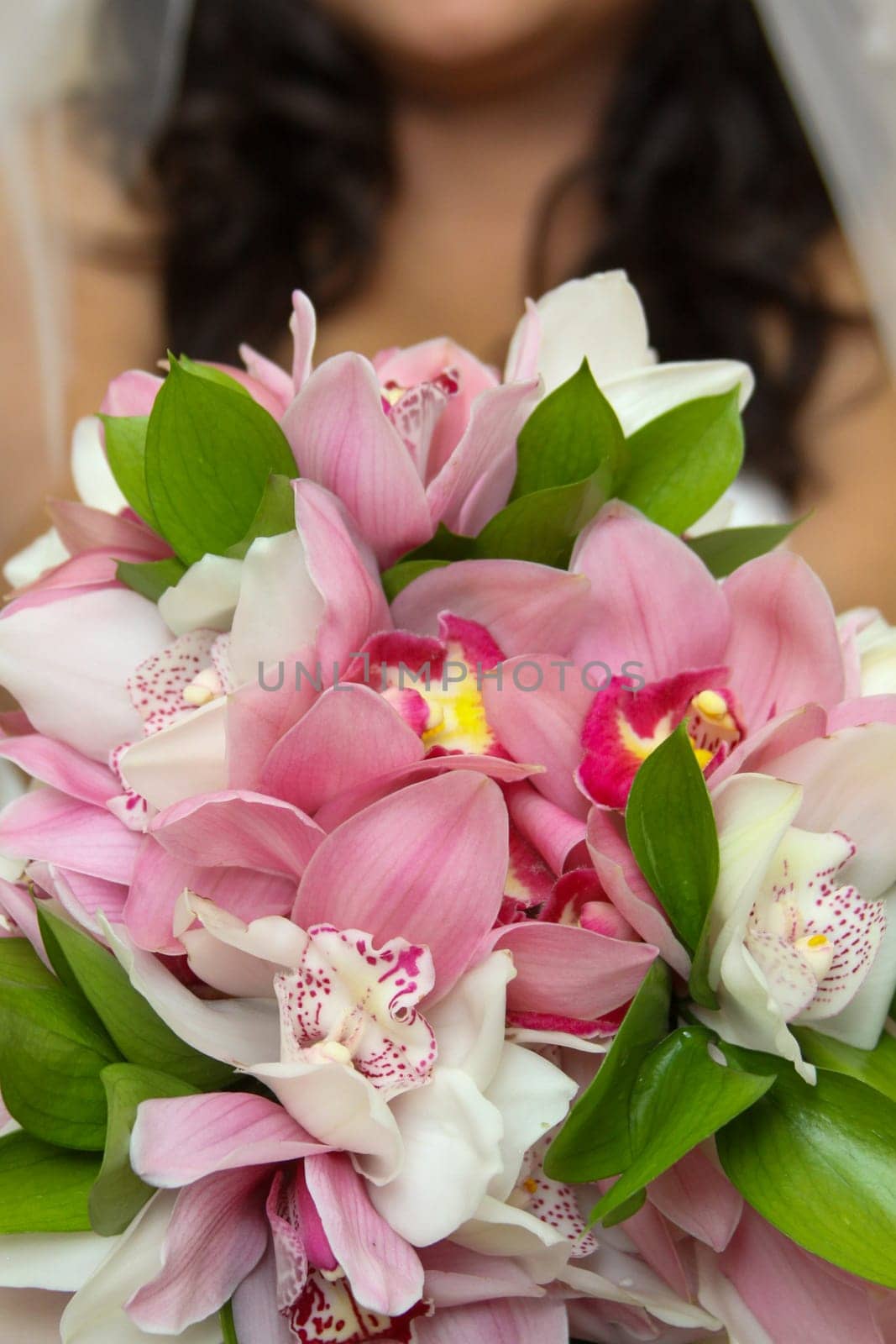 Beautiful Orchid Bouquet with pink and white colors