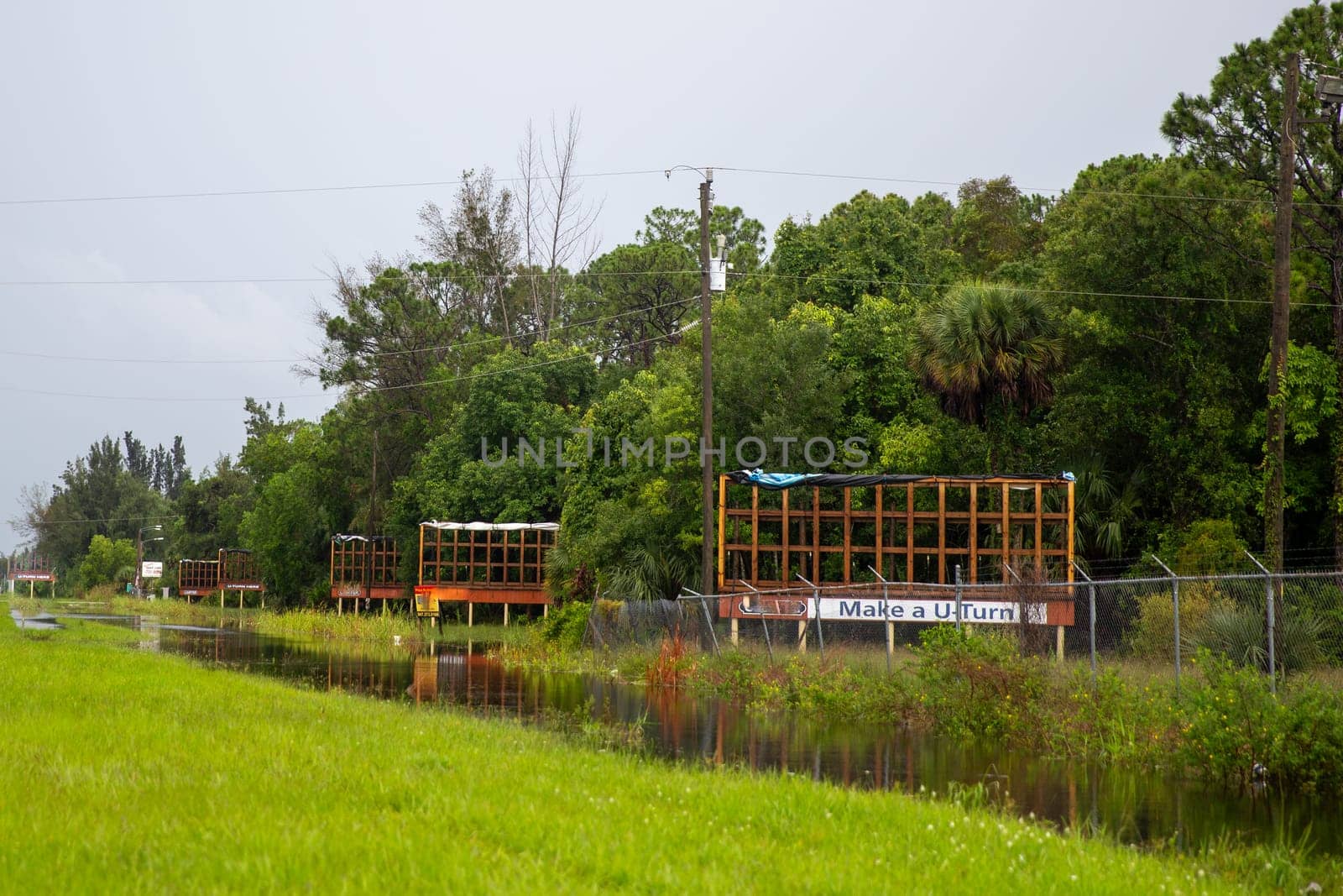 Billboards destroyed by Hurricane Elsa in North Fort Myers