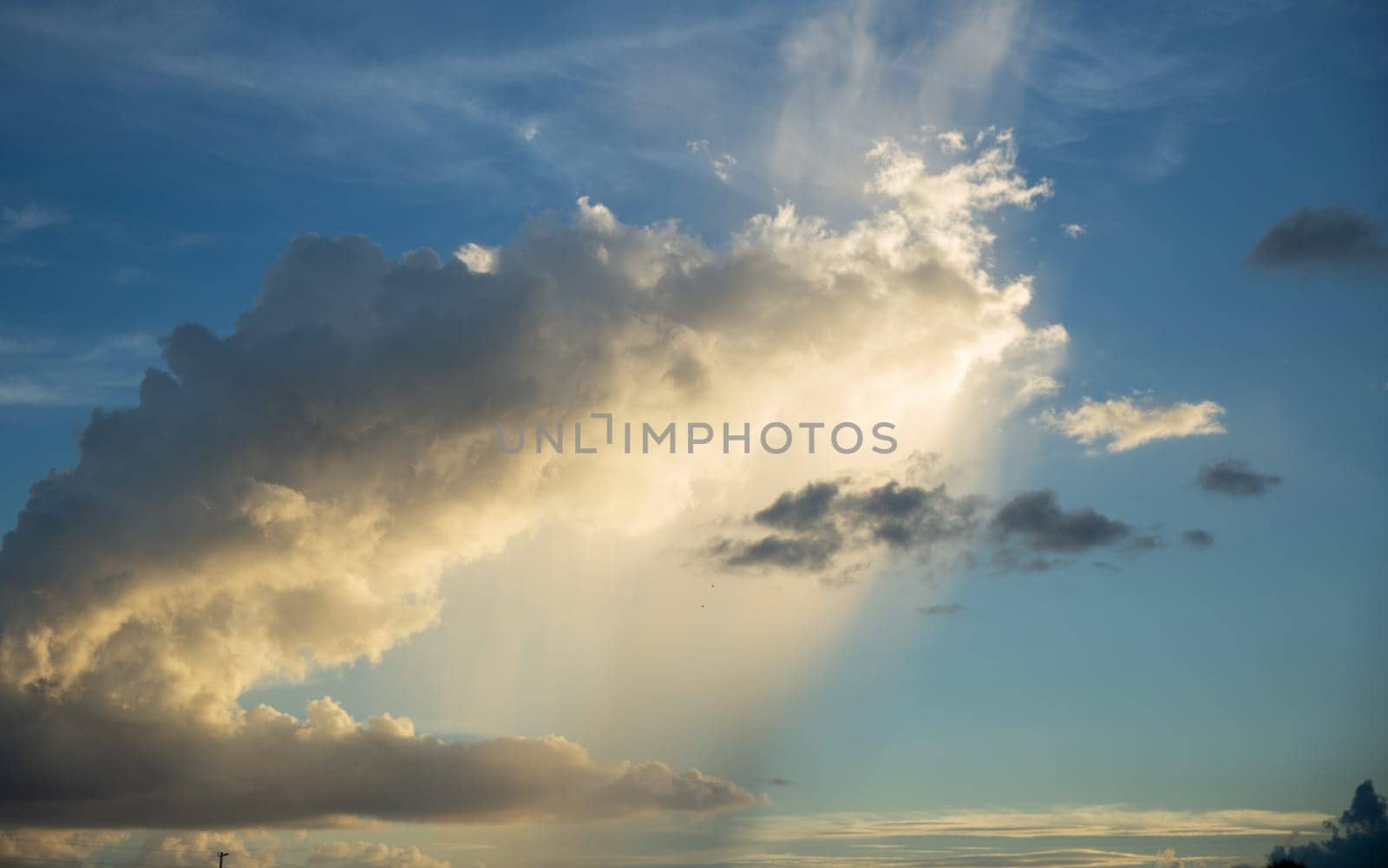 Light rain clouds in the sky