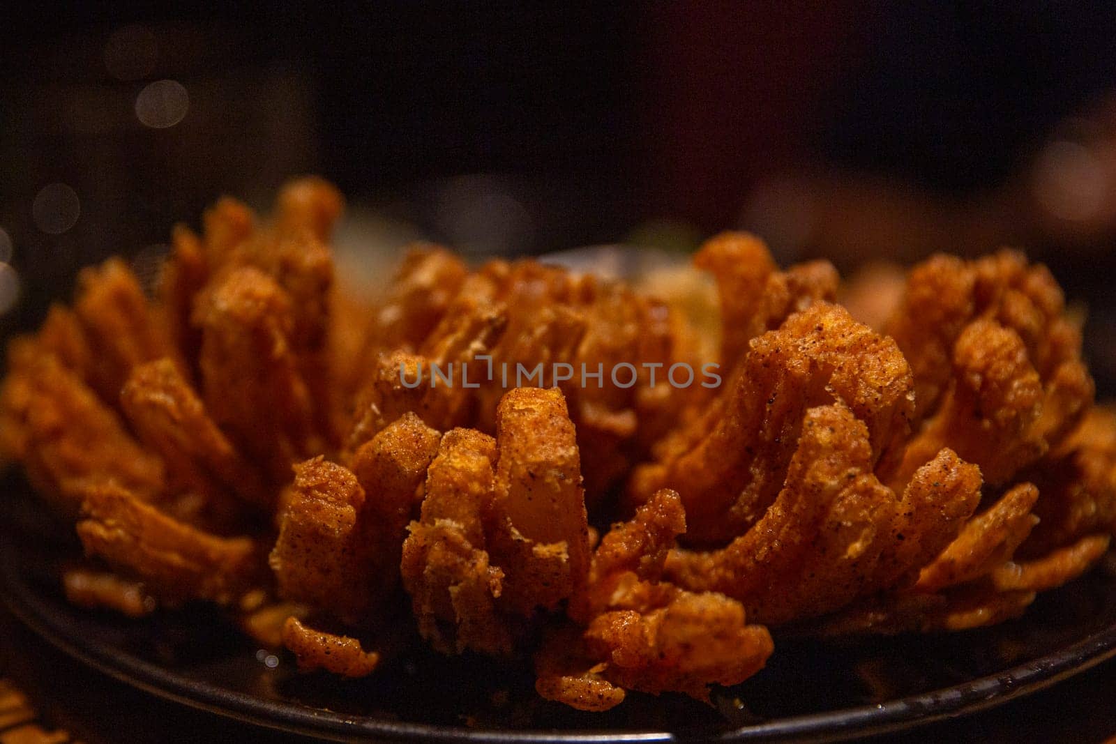 Served Fried Blooming Onion Appetizer by TopCreativePhotography